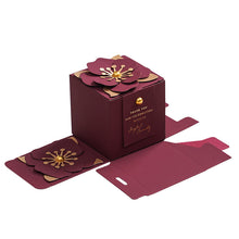 Load image into Gallery viewer, Custom Navy Blue Wedding Favors Candy Packing Boxes/ Elegant 3D Flower Square Gift Box-Modern and Stylish Wedding Favor, Anniversary Favor Gift Box