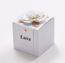 Load image into Gallery viewer, Custom Navy Blue Wedding Favors Candy Packing Boxes/ Elegant 3D Flower Square Gift Box-Modern and Stylish Wedding Favor, Anniversary Favor Gift Box