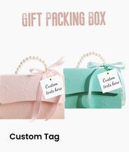Load image into Gallery viewer, Custom Elegant Embossed Wedding Favor Boxes – Pearl Handle Gift Bags with Ribbon & Optional Tags