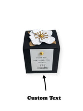 Load image into Gallery viewer, Custom Navy Blue Wedding Favors Candy Packing Boxes/ Elegant 3D Flower Square Gift Box-Modern and Stylish Wedding Favor, Anniversary Favor Gift Box