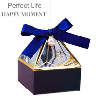 Load image into Gallery viewer, Creative Deluxe Pearl Candy Boxes – Wedding, Birthday & Holiday Favors, Paper Box with Ribbon (3.35in x 3.35in x 4.53in)