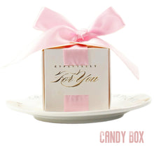 Load image into Gallery viewer, 25PCS White Gift Boxes with Burgundy Ribbon – Wedding, Birthday, Baby Shower & Party Favor Boxes (2.5 x 2.5 x 2.5 in)