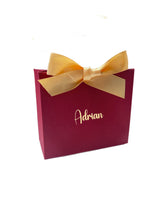 Load image into Gallery viewer, 20PCS Burgundy Gift Bags with Ribbon – Personalized Foil Logo Favor Bags for Weddings, Parties, Jewelry & Holiday Gifts