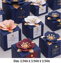 Load image into Gallery viewer, flower top favor box
modern wedding favor
folding gift box