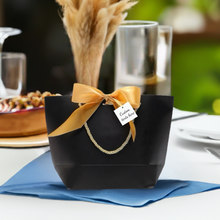 Load image into Gallery viewer, 20PCS Black Gift Bags – Wedding Favors & Party Gifts Ribbon Bag for Guests – Customizable Tags Available – Holiday & Ceremony Gift Box Packaging