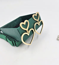 Load image into Gallery viewer, Heart-Shaped Gold Earrings – S925 & Zinc Alloy Statement Jewelry, Gift for Her