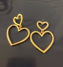 Load image into Gallery viewer, Heart-Shaped Gold Earrings – S925 & Zinc Alloy Statement Jewelry, Gift for Her