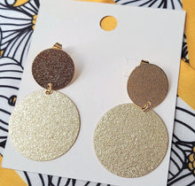 Load image into Gallery viewer, Earrings Round Shape Gold/ Best Gift for HER/ YOU/ Fashion Jewelry/Circle Shape Gold Earrings/circle dangle earring/gift for mother's day