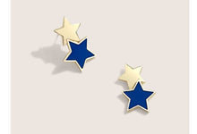 Load image into Gallery viewer, Star-Shaped Gold Earrings – S925 & Zinc Alloy, Fashion Jewelry with Blue Stars, Best Gift for Her