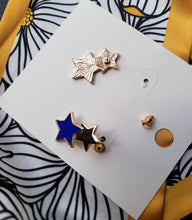 Load image into Gallery viewer, Star-Shaped Gold Earrings – S925 & Zinc Alloy, Fashion Jewelry with Blue Stars, Best Gift for Her