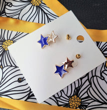 Load image into Gallery viewer, Star-Shaped Gold Earrings – S925 & Zinc Alloy, Fashion Jewelry with Blue Stars, Best Gift for Her
