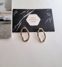 Load image into Gallery viewer, Geometric Gold Earrings – Modern Zinc Alloy Statement Jewelry, Gift for Her