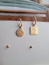 Load image into Gallery viewer, Gold Matte Asymmetrical Face Earrings – Abstract Retro Design with S925 Silver Needle