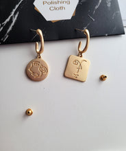 Load image into Gallery viewer, Gold Matte Asymmetrical Face Earrings – Abstract Retro Design with S925 Silver Needle