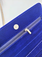 Load image into Gallery viewer, Velvet Travel Jewelry Organizer Case with Gift Bag – Custom Name Option, Luxury Blue Storage for Rings, Earrings & Accessories