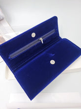 Load image into Gallery viewer, Velvet Travel Jewelry Organizer Case with Gift Bag – Custom Name Option, Luxury Blue Storage for Rings, Earrings & Accessories