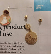 Load image into Gallery viewer, Gold Cat Kitty Earrings – Cute S925 Resin Drop Earrings for Her (3cm Long)