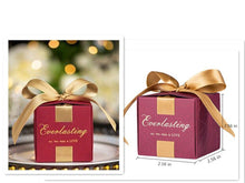 Load image into Gallery viewer, 20 PCS Ribbon Wedding Favor Boxes – Square Candy Gift Boxes for Baby Showers, Birthdays, Holidays & More