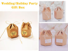 Load image into Gallery viewer, 20PCS Brown Candy Favor Boxes – Wedding, Party & Holiday Guest Gift Boxes (DIY Folding)