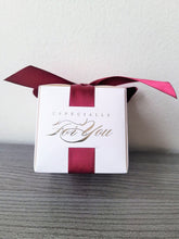 Load image into Gallery viewer, 25PCS White Gift Boxes with Burgundy Ribbon – Wedding, Birthday, Baby Shower & Party Favor Boxes (2.5 x 2.5 x 2.5 in)