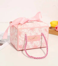 Load image into Gallery viewer, 25PCS Floral Candy Favor Boxes with Ribbon Handle – Wedding & Party Gift Packaging with Custom Labels (DIY Paper Box)