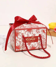 Load image into Gallery viewer, 25PCS Floral Candy Favor Boxes with Ribbon Handle – Wedding & Party Gift Packaging with Custom Labels (DIY Paper Box)