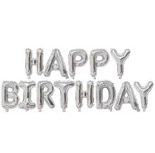 Load image into Gallery viewer, Happy Birthday Balloon Banner – 16in Foil Letter Balloons Party Decoration Set