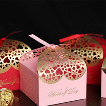Load image into Gallery viewer, 20PCS Pink Wedding Favor Boxes – Candy & Chocolate Gift Boxes with Ribbon for Guests