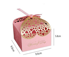 Load image into Gallery viewer, 20PCS Pink Wedding Favor Boxes – Candy & Chocolate Gift Boxes with Ribbon for Guests