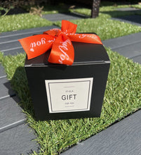 Load image into Gallery viewer, Custom Black Candy Favor Boxes – 4x4x4" Gift Box with Ribbon for Weddings, Parties & Events