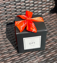 Load image into Gallery viewer, Custom Black Candy Favor Boxes – 4x4x4" Gift Box with Ribbon for Weddings, Parties & Events