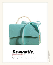 Load image into Gallery viewer, Custom Elegant Embossed Wedding Favor Boxes – Pearl Handle Gift Bags with Ribbon & Optional Tags