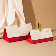 Load image into Gallery viewer, 10PCS Elegant Candy Box Luxury Wedding Favors – Embossed & Gold Foil Text with Handle – Bridal Party & Baby Shower Gift Boxes