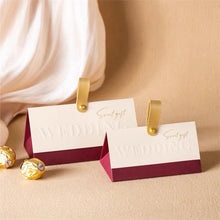 Load image into Gallery viewer, 10PCS Elegant Candy Box Luxury Wedding Favors – Embossed & Gold Foil Text with Handle – Bridal Party & Baby Shower Gift Boxes