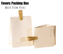 Load image into Gallery viewer, Custom Ivory Elegant Candy Gift Bags – Wedding Favors with Handle & Optional Gold Foil Logo