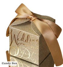 Load image into Gallery viewer, 20PCS Custom Sparkling Candy Favor Boxes – Wedding, Bridal Shower & Party Gift Boxes with Ribbon