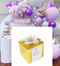 Load image into Gallery viewer, Personalized 3D Flower Gold Candy Favor Boxes – Luxury Wedding & Event Gift Boxes with Custom Tags