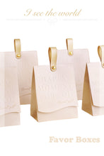 Load image into Gallery viewer, Custom Ivory Elegant Candy Gift Bags – Wedding Favors with Handle & Optional Gold Foil Logo