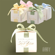 Load image into Gallery viewer, 25PCS White Gift Boxes with Burgundy Ribbon – Wedding, Birthday, Baby Shower & Party Favor Boxes (2.5 x 2.5 x 2.5 in)