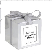 Load image into Gallery viewer, Luxury Silver Metallic Candy Gift Box – Personalized Wedding, Birthday, Christmas & Party Favor (3x3x3in)