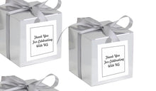 Load image into Gallery viewer, Luxury Silver Metallic Candy Gift Box – Personalized Wedding, Birthday, Christmas & Party Favor (3x3x3in)
