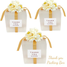 Load image into Gallery viewer, Mini PVC Flower Favor Boxes – Elegant Clear Candy Gift Box with Ribbon for Weddings, Parties, Custom Logo Optional