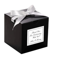 Load image into Gallery viewer, Personalized Wedding Favor Gift Boxes with Ribbon – Custom Candy Boxes for Bridal Shower, Birthday & Party Guests (4x4x4in, Paper + Ribbon)