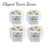 Load image into Gallery viewer, Elegant 3D Flower Wedding Favor Gift Boxes – White Candy Packaging for Anniversaries, Parties & Events