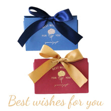 Load image into Gallery viewer, 20PCS Elegant Wedding Favor Gift Boxes – Ribbon Candy Bags with Gold Foil, Paper Party Packaging for Guests (Bag Style, DIY Folding)