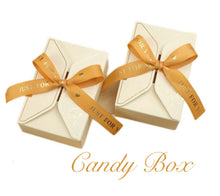 Load image into Gallery viewer, 20PCS Sweet Wedding Favor Boxes – Gold Foil Gift Candy Boxes with Ribbon (Bag Style, DIY Paper Packaging)