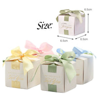 Load image into Gallery viewer, 25PCS White Gift Boxes with Burgundy Ribbon – Wedding, Birthday, Baby Shower & Party Favor Boxes (2.5 x 2.5 x 2.5 in)