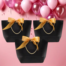 Load image into Gallery viewer, 20PCS Black Gift Bags – Wedding Favors & Party Gifts Ribbon Bag for Guests – Customizable Tags Available – Holiday & Ceremony Gift Box Packaging