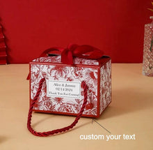 Load image into Gallery viewer, 25PCS Floral Candy Favor Boxes with Ribbon Handle – Wedding & Party Gift Packaging with Custom Labels (DIY Paper Box)