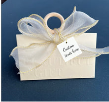 Load image into Gallery viewer, 10PCS Charming Beige Candy Boxes – Wedding Favor Boxes with Ribbon & Gold Foil Embossed Text (Bag-Shaped Design)